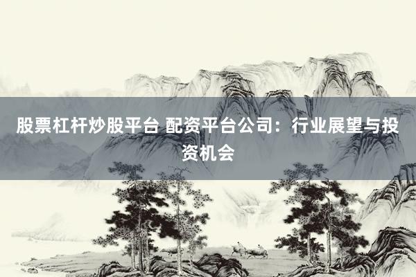 股票杠杆炒股平台 配资平台公司：行业展望与投资机会