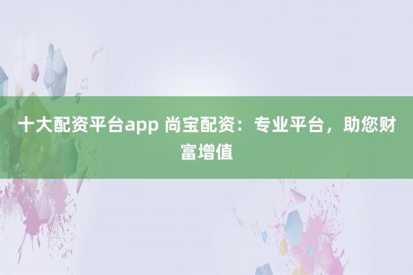 十大配资平台app 尚宝配资：专业平台，助您财富增值