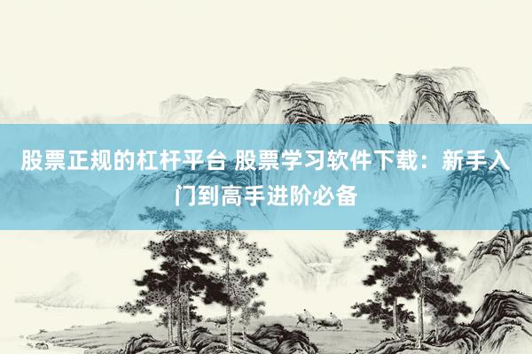 股票正规的杠杆平台 股票学习软件下载：新手入门到高手进阶必备