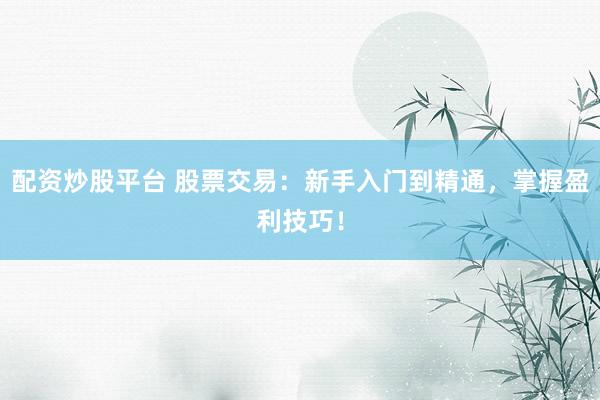 配资炒股平台 股票交易：新手入门到精通，掌握盈利技巧！