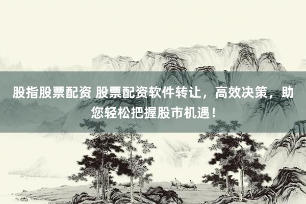 股指股票配资 股票配资软件转让，高效决策，助您轻松把握股市机遇！