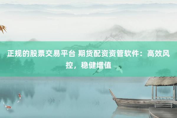 正规的股票交易平台 期货配资资管软件：高效风控，稳健增值