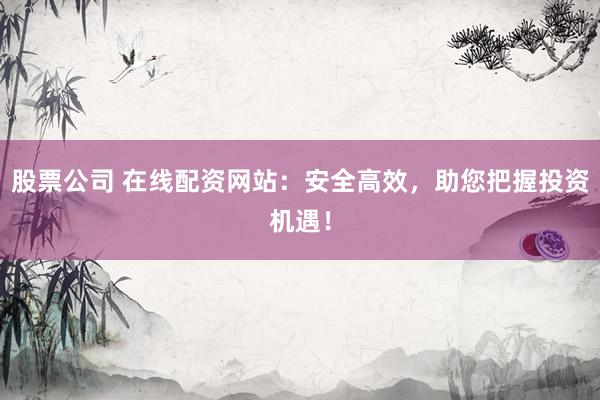 股票公司 在线配资网站：安全高效，助您把握投资机遇！