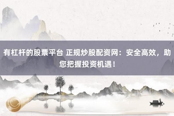 有杠杆的股票平台 正规炒股配资网：安全高效，助您把握投资机遇！