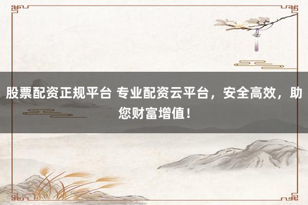 股票配资正规平台 专业配资云平台，安全高效，助您财富增值！