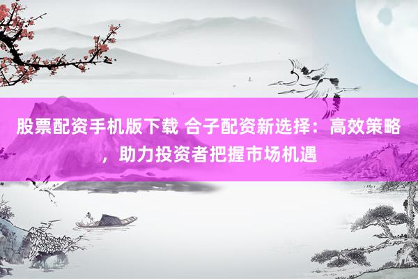 股票配资手机版下载 合子配资新选择：高效策略，助力投资者把握市场机遇