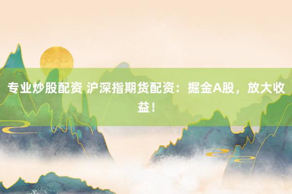 专业炒股配资 沪深指期货配资：掘金A股，放大收益！