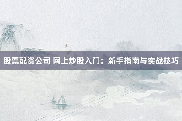 股票配资公司 网上炒股入门:新手指南与实战技巧