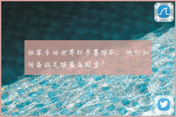 独家专访世界杯参赛球队：他们如何备战足球最高殿堂？